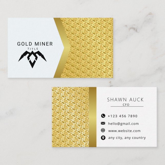 Luxury Gold Texture Pattern Mining Executive Busin Business Card (Front/Back)