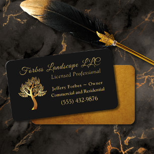 Luxury Gold Tree Landscaping Yard Tree Service Business Card