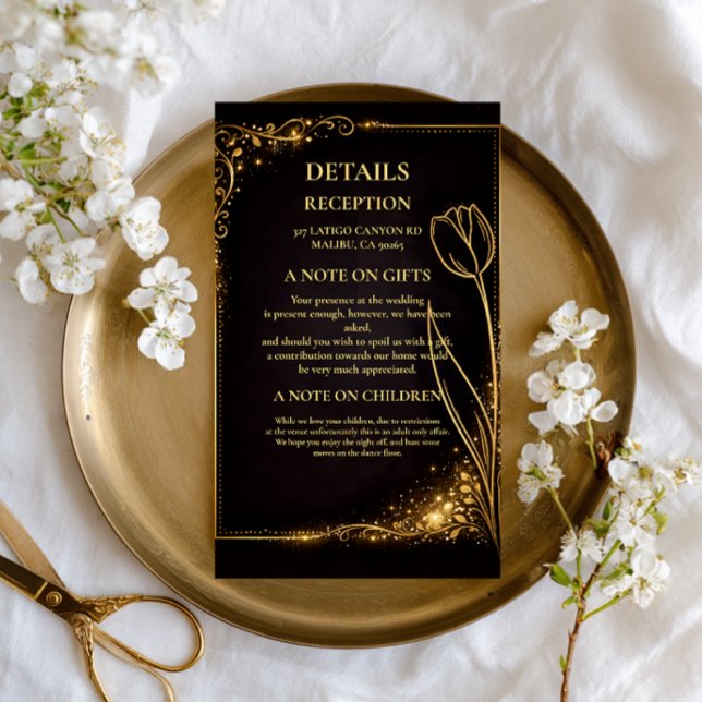 Luxury Gold Tulip Sparkle Enclosure Card (Creator Uploaded)