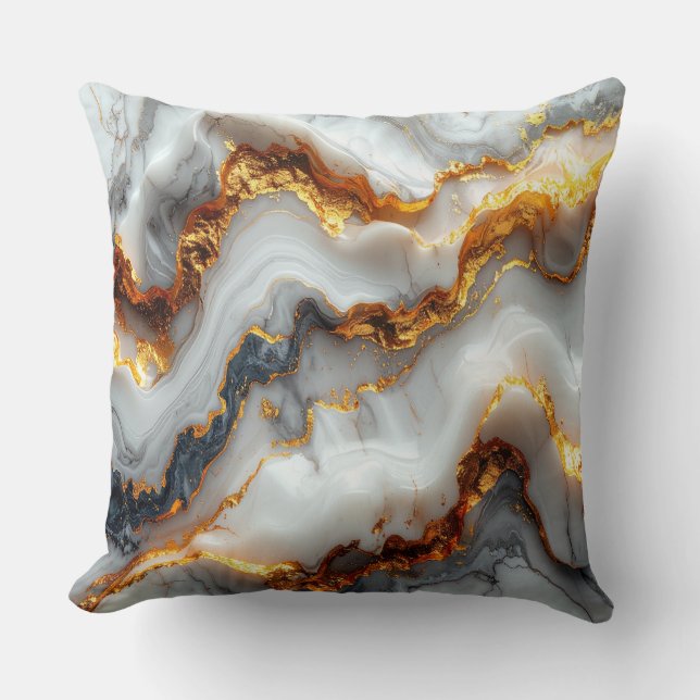 Luxury Gold Vein Marble Pillow (Front)
