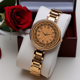 Luxury Gold Watch - Elegant Patterned Dial Gift