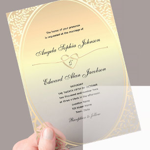 Luxury Gold Wedding Acrylic Invitations