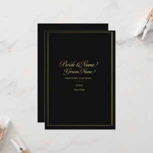 Luxury Gold Wedding Invitation Elegant Black & G