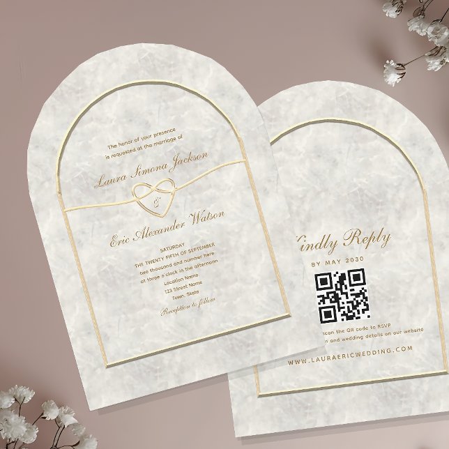 Luxury Gold Wedding Invitation with QR Code (Creator Uploaded)
