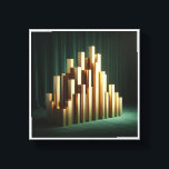 Luxury Golden Columns - Modern Geometric Gold Pill Canvas Print<br><div class="desc">A striking architectural abstract featuring a cluster of sleek, rectangular golden pillars of varying heights. Set against a rich, moody emerald green velvet curtain, the high-gloss metallic finish creates a bold contrast of texture and light. This sophisticated piece embodies modern luxury and structural elegance. Perfect for executive offices, high-end hotel...</div>