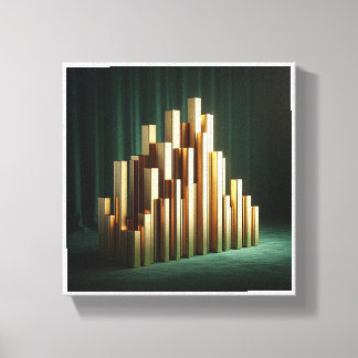 Luxury Golden Columns - Modern Geometric Gold Pill Canvas Print