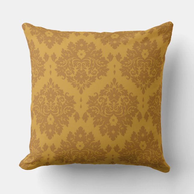 Luxury Golden Damask Cushion (Front)