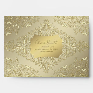 Luxury Golden Damask Envelope
