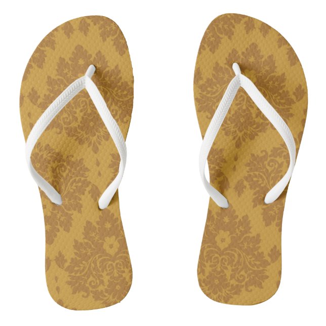 Luxury Golden Damask Jandals (Footbed)