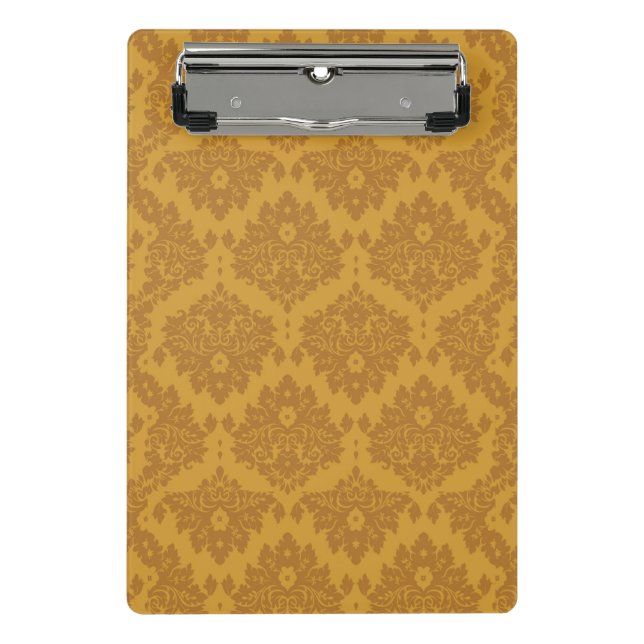 Luxury Golden Damask Mini Clipboard (Front)