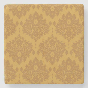 Luxury Golden Damask Stone Coaster