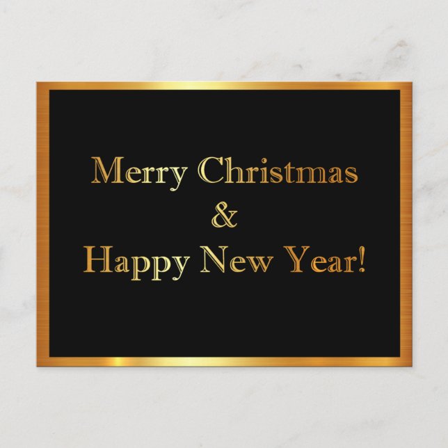 Luxury golden edge Merry Christmas card (Front)