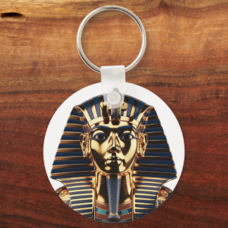 Luxury Golden Egyptian Mask Artwork Key Ring