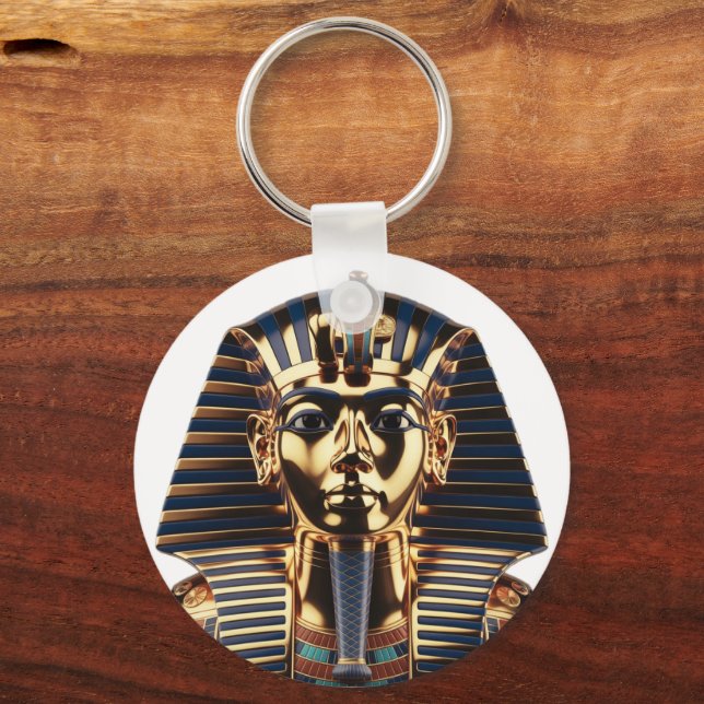 Luxury Golden Egyptian Mask Artwork Key Ring (Back)