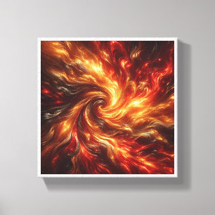 Luxury Golden Fire Nebula - Abstract Molten Gold S Canvas Print