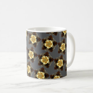 Luxury Golden Floral Mandala Ornamental Design Coffee Mug