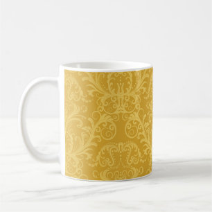 Luxury Golden Floral: Seamless Wallpaper Coffee Mug