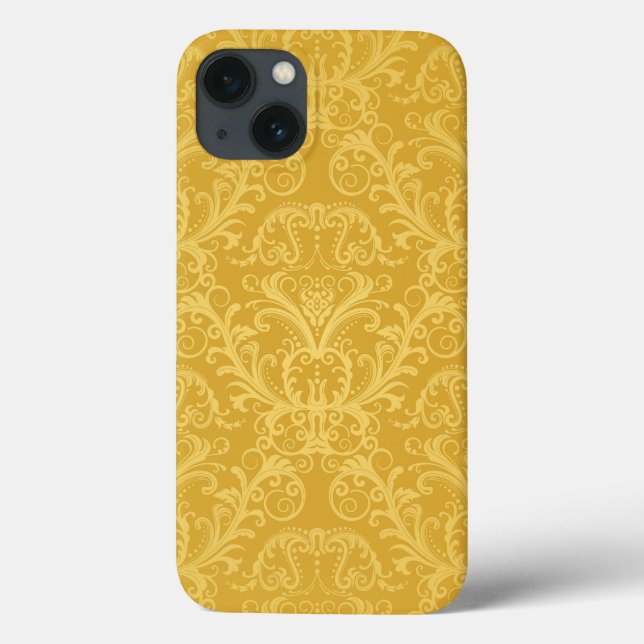 Luxury Golden Floral Wallpaper Case-Mate iPhone Case (Back)