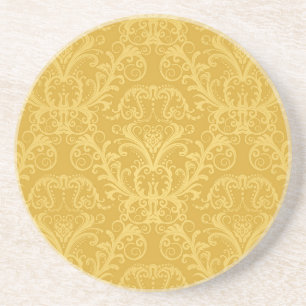 Luxury Golden Floral Wallpaper Coaster