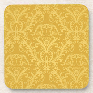 Luxury Golden Floral Wallpaper Coaster