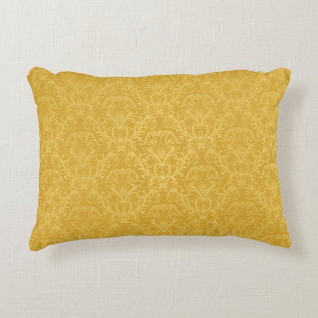 Luxury Golden Floral Wallpaper Decorative Cushion (Front)