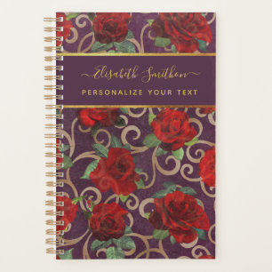 Luxury Golden Flowers Elegant Chic Classy Custom Planner