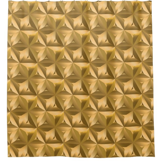 Luxury golden geometric seamless pattern shower curtain (Front)