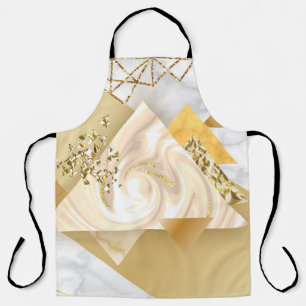 Luxury golden geometric with marble seamless patte apron