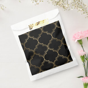 Luxury Golden Islamic Geometric Pattern Motifs Favour Bags