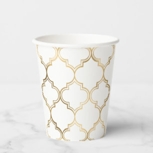 Luxury Golden Islamic Geometric Pattern Motifs Paper Cups