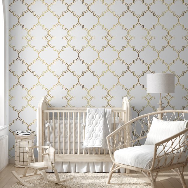 Luxury Golden Islamic Geometric Pattern Motifs Wallpaper (Kids)
