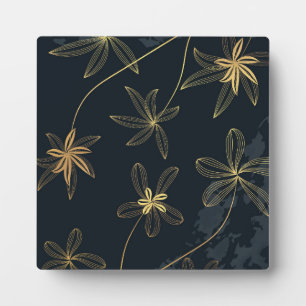 Luxury golden leaves plaque
