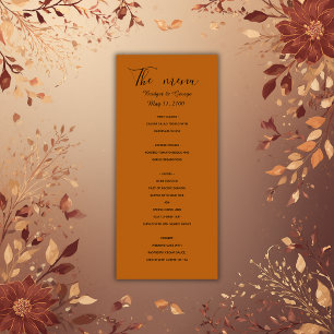 luxury golden minimal simple wedding  menu