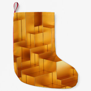 Luxury golden shapes geometric seamless pattern small christmas stocking
