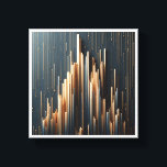 Luxury Golden Vertical Pillars - Modern Geometric  Canvas Print<br><div class="desc">A powerful contemporary abstract featuring a dense arrangement of vertical golden and steel-blue pillars of varying heights. The composition is accented by delicate metallic droplets falling from above, creating a sophisticated 3D architectural effect against a dark, matte background. Ideal for executive boardrooms, luxury modern offices, or as a bold focal...</div>
