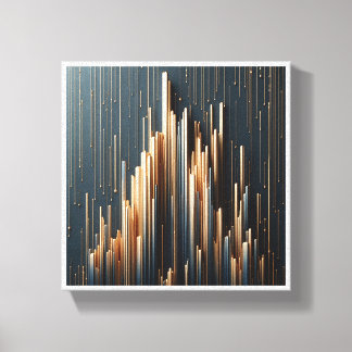 Luxury Golden Vertical Pillars - Modern Geometric Canvas Print