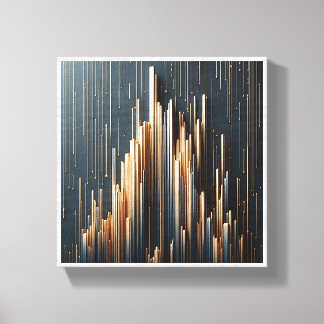 Luxury Golden Vertical Pillars - Modern Geometric  Canvas Print (Front)