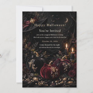 Luxury Gothic Velvet Pumpkin invitation