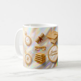 Luxury Graduation Mug – Elegant Gold Cap & Diploma