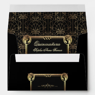 Luxury Great Gatsby Quinceañera Return Address Envelope