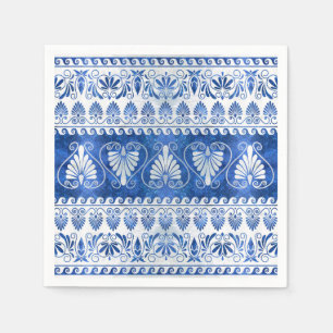 Luxury Greek Ornament Blue Gemstone and pearl Napkin