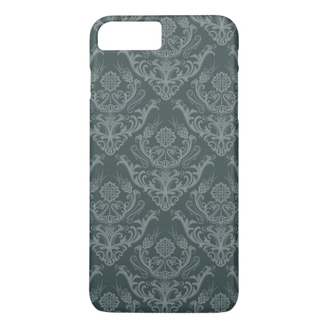 Luxury green floral damask wallpaper Case-Mate iPhone case (Back)