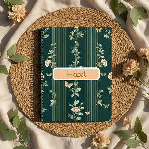 Luxury Green Floral Notebook