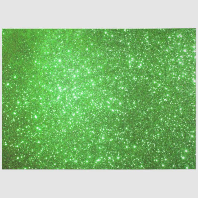 Luxury Green Gold Glitter Tissue Paper (Front)
