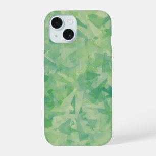 Luxury Green Yellow White Watercolor Abstract Art iPhone 15 Case