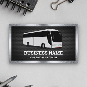 Luxury Grey Bus Sightseeing Tours Travel Agent Business Card