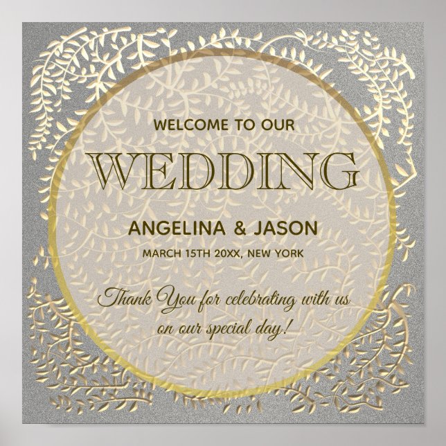Luxury Grey Wedding Poster (Front)