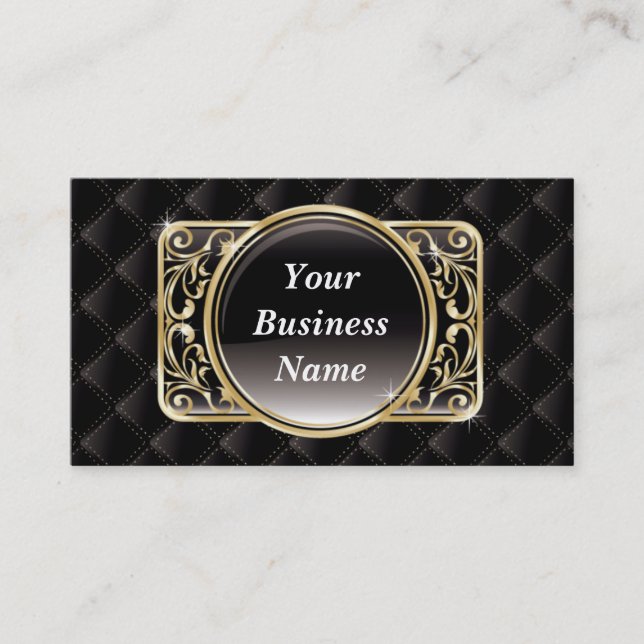Luxury Grid Pattern Beauty Salons business card (Front)