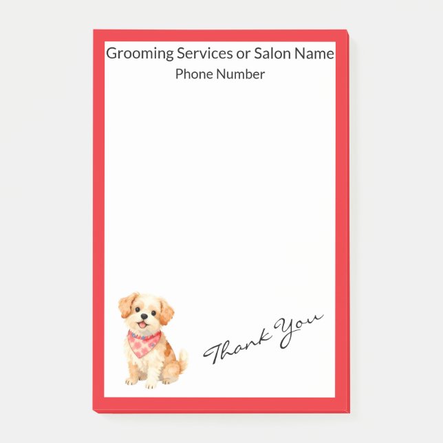 Luxury Grooming Pet Personalized Modern Collection Post-it Notes (Front)