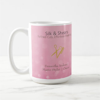 Luxury Hair Studio | Pink Glitter and Gold Logo - Coffee Mug